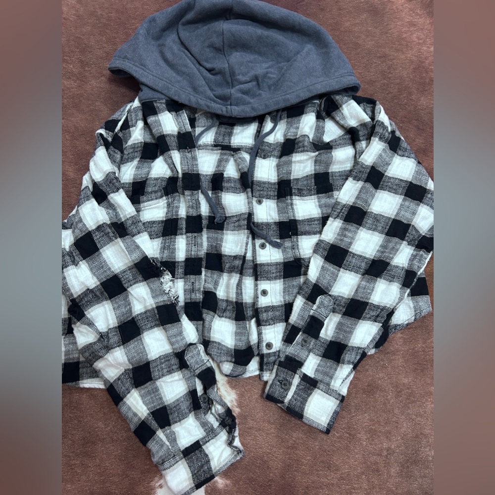 hooded flannel